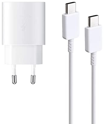 Ladekabel 2 Meter + Schnellladegerät USB C 25 Watt passt für Samsung Galaxy S24 S23 S22 S21 S20 S10 Ultra Plus