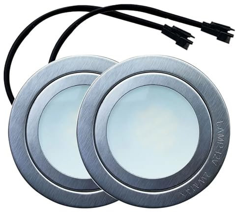 Hohota Luz LED for campana extractora de 2 piezas, CA, CC, 12V, 68mm, 2W, Compatible con campana extractora antigua, equivalente a bombilla halógena de 20W(White 6000K,SM CONNECTOR_NO)