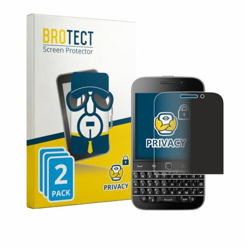 BROTECT Blickschutzfolie für Blackberry Classic Q20 | 2 Stück Anti-Spy Displayschutz Made in Germany Smartphones und Handys Privacy Screen Protector Blaulichtfilter Klare Folie