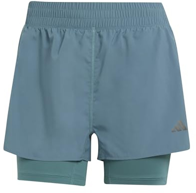 adidas Women's Own The Run Climacool 2in1 Short, preloved Teal, XXL