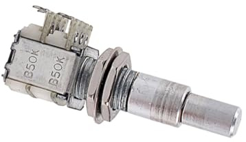 B50k Pg324 Konzentrisches Gitarrenpotentiometer mit Mittelrastung | Silbernes Metall, Vintage Ausführung für E-gitarre, 1 Stück als Ersatzteil