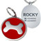 Chapa de Identificación Personalizada para Perros y Gatos – Placa Grabada de Acero Inoxidable con Nombre y Teléfono – Ideal para Mascotas Pequeñas, Medianas y Grandes (Redondo hueso rojo 30 cm)