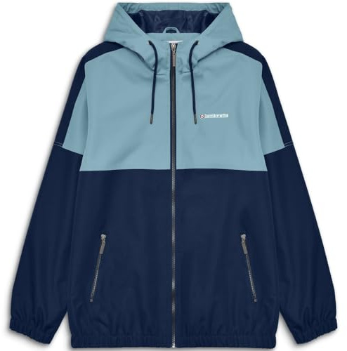 Lambretta Mens Contrast Panel Hooded Jacket - Navy/Smoke Blue - 4XL