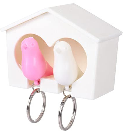 HOMOCONO 1 Satz Vogelhaus Keychain Anhänger Home Wand Vogel Nest Form Schlüssel Ringhalter Haken