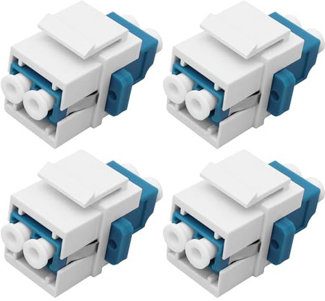 XMSJSIY Keystone LC Placas de pared de fibra de vidrio hembra a hembra acoplador duplex multimodo conector Keystone Jack LC Fiber Panel Módulo Socket Adaptador para Panel de Patch Montaje en