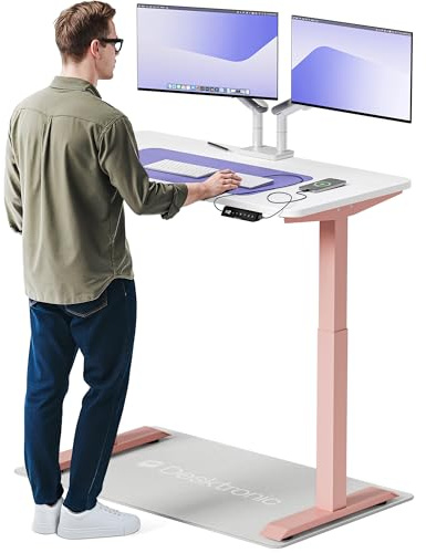 Desktronic HomeOne Standing Desk – 120 X 60 Cm Height Adjustable Desk With Dual Motor, Touchscreen Controller, Usb/usb-c Ports, And 3 Memory Presets – Modern Office Desk For Home Or Work