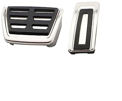 QASULER Auto Edelstahl Gaspedal Bremse Fußstütze Pedalabdeckung, for Golf 7 MK7 for Octavia A7 Autopedalschutz(Black 4 PIECES MT STYLE)
