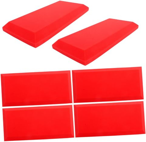 ANDRESLAD 6 Stück Akustik Schallschutz Wandpaneele Rote Absorberplatten Schalldämmung für Home Studio Türen Schallisolierung und Echoverminderung