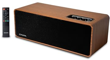 Onara Copper Bookshelf Speakers | 50W RMS Powered Wireless BT 5.3 Desktop Stereo System with Subwoofer Line Out | HDMI ARC, Optical, AUX, USB Inputs | Wooden Enclosure