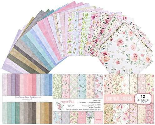 Yoreva Papier Scrapbooking 48 Feuilles à Motifs Colorés