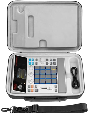 Geekria Hartschalen-Reisekoffer kompatibel mit Akai Professional MPC Sample Portable Groovebox, Audio-Sampler Transporttasche (Dunkelgrau)