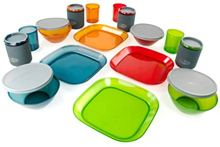 GSI Outdoors 75400 Infinity Deluxe Crockery Tableware Set for 4 People Multi-Coloured