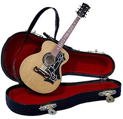 Kurt S. Adler Elvis Presley Akustikgitarre mit Koffer, 14 cm, Ornament