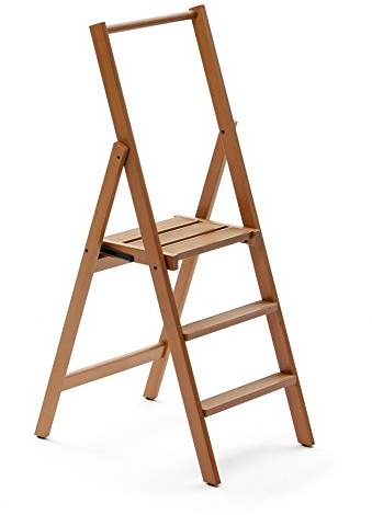 Arredamenti Italia 3-Stufen Leiter Kimora, Holz - zusammenklappbar - 3 Stufen -Farbe: Kirsche Holz AR-It il Cuore del Legno“
