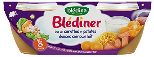 Blédina Blédîner Duo de Carottes et Patates, dès 8 Mois, 2 x 200g