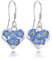 Natural Flower Jewellery Orecchini a goccia in argento sterling, realizzati con vere viole del pensiero, a forma di cuore