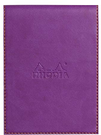 Rhodia 128210C Notizblock N.12 liniert mit Schutzhülle Kunstleder Violett