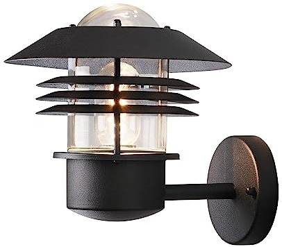 Konstsmide Modena 7302-750 Wandleuchte / B: 21cm T: 25cm H: 23cm / 1x60W / IP44 / lackiertes Aluminium / matt-schwarz