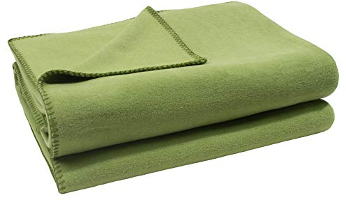 Soft-Fleece-Decke – Polarfleece-Decke mit Häkelstich – flauschige Kuscheldecke – 220x240 cm – 650 green - von ’zoeppritz since 1828’