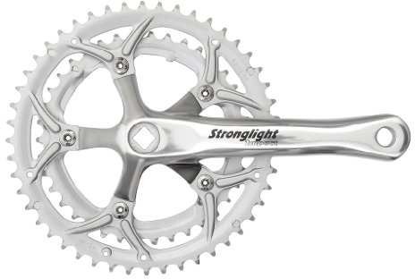 Stronglight - Pedal Compact Straße Doppelt Brett 34 Zähne / 50 Zähne - Kurbel Aluminium Länge 170Mm - Kettenblätter Stahl - Silver