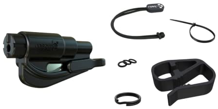 resqme Zubehörpaket Das Original Notfall-Schlüsselanhänger Auto Fluchtwerkzeug, 2-in-1 Gurtschneider und Fensterbrecher, hergestellt in den USA, mit Visierclip, Schlüsselband, Schlüsselanhänger und