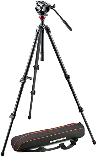Manfrotto MVH500AH Testa Video con Base Piatta, Livellamento in Carbonio, Nero