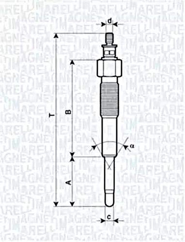 MAGNETI MARELLI Diesel Glühkerze 11V Schlüsselweite: 12mm Gewindemaß:M10X1,25 Glühkerzenausführung:Metall-Glühkerze Kompatibel mit TOYOTA COROLLA Liftback E11 COROLLA Compact E11 Avensis Kombi T22