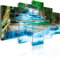 B&D XXL - Wandbilder XXL Wasserfall 200x100cm - Vlies Leinwand Bilder 5 tlg Kunstdruck Wandbilder Wohnzimmer Bild Schlafzimmer Wanddekoration Design - Landschaft Natur Thailand Bäume 030212-101