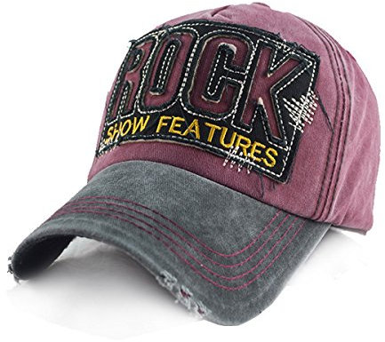 Baseballcap Rock College Cap Snapback Vintage Used Look Kappe Basecap (rot)