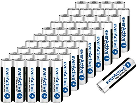 Batterien Mignon AA LR6 Alkaline Vorratspack 50 Stück everactive Markenqualität