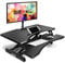 Duronic Standing Desk Converter DM05D17 Adjustable Sit Stand Desks Workstation Wood Height Adjusting Sitting Riser for Office Table PC Laptops Computer Monitor Screen Keyboard and Mouse