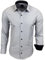 Subliminal Mode - Chemise Homme Bicolore uni Manches Longues Coupe Slim Business RN44,M,Gris Light