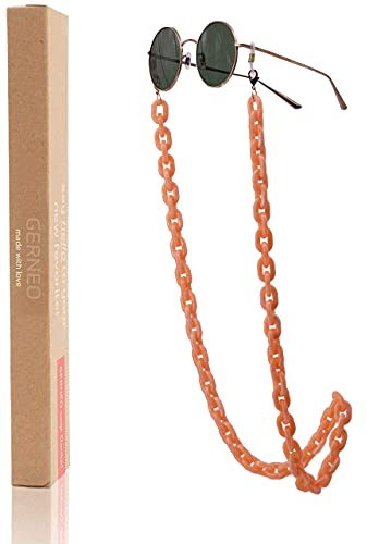 GERNEO® - Puglia – Maskenhalter & Brillenkette Gold Rosé - korrosionsbeständig – einzigartig hochwertige Brillen Kette & Brillenband für Sonnenbrille & Lesebrille - Brillenkette mit Karabiner
