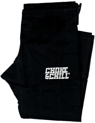 Choke&Chill Herren BJJ Gi Hose Brazilian Jiu-Jitsu Kimono Luta Livre Grappling Shorts (Schwarz, A3)