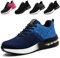 ZSDZSZ Arbeitsschuhe Herren Leicht Sicherheitsschuhe Damen Atmungsaktive Stahlkappenschuhe Sportlich Schutzschuhe,Blau,40 EU