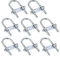 sourcing map Round U-Bolts 8 Sets 0.98(25mm) Inner Width 70mm Length Steel M6 with Nut, Plate, Washer