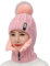 WANYIG 2 in 1 Winter Strickmütze Schal Mütze Set Wintermütze Beanie Damen Warme Loop Strickschal Winddichte Cap mit Fleecefutter 55-60CM (Rosa)