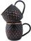 Staglife Lot de 2 tasses et tasses en cuivre noir mat Moscow Mule avec bords en cuivre or rose
