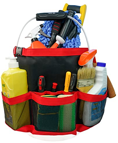 Bucket Idea Eimer zum Waschen, Werkzeug für Gartengeräte, passend für 1,9 bis 1,8 l Eimer (rot)
