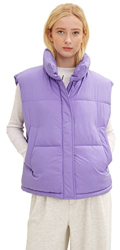 TOM TAILOR Denim Damen 1034127 Loose Fit Pufferweste, 31305-Digital Purple, l