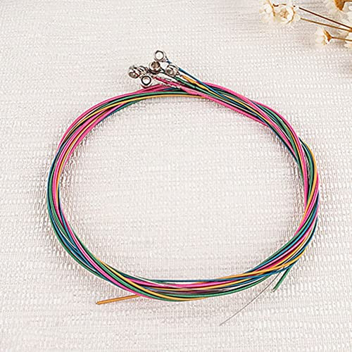 DAZZLEEX cuerdas de guitarra, Colorido Guitarra Acústica Cuerdas de Reemplazo de la Cuerda (1 Conjuntos de 6pcs Colorido