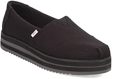 TOMS ALP Midform, Mocasín Plano Mujer, Negro (Black Canvas), 40 EU