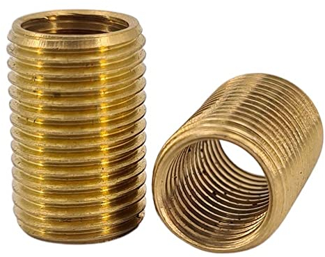2x Reduzier-Rohr M10x1 auf M8x1 L.15mm Verbindungsmuffe Messing Reduzier Stück blank roh