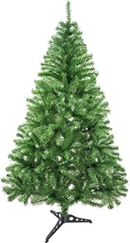 SOLAGUA Árbol de Navidad Artificial C/Efecto Brillo, Arboles con Hojas de Espumillón 120cm a 210cm de Primera Calidad, Súper Natural con el Soporte Incluído.(Verde Brillo, 120cm 184Tips)