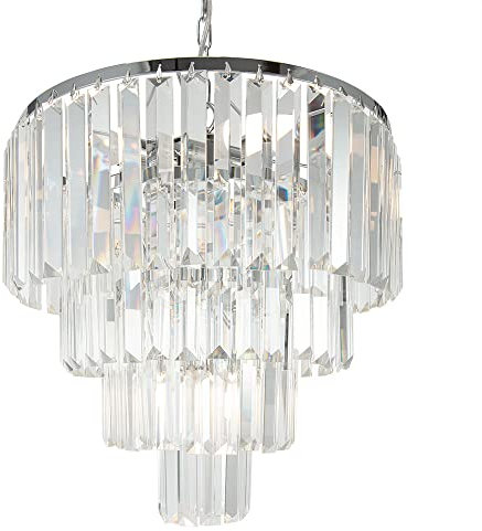 Zumaline Amedeo Pendant Light, Chrome, Glass, 5X E14