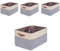Mangata Faltbare Aufbewahrungskörbe,[4 Pack] Canvas-Stoff Aufbewahrungsbox für Spielzeug, Kleidung, Zuhause, Regale (Grau/Beige, XLarge)