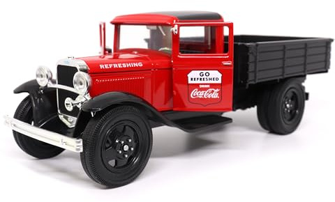 1931 Ford Model AA Pickup Truck Red and Black Go Refreshed - Drink Coca-Cola 1/24 Diecast Model Car by Motor City Classics