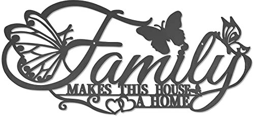 Family Metallwandkunst Wortschild Wanddekoration, Personalisiert Metall Wand Deko,Familienschilder Eisenbuchstaben Wandkunst Wandbehang Heimdekoration für Zuhause Schlafzimmer Küche