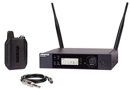 Shure GLXD14R+ Sistema wireless professionale Dual Band per chitarra e basso con batteria 12 ore e raggio 30m, Incluso cavo jack 1/4 e ricevitore singolo canale montabile su rack