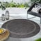 Carpettex Outdoor Teppich Wetterfest 120 cm Rund Sisal Optik Schwarz - Ideal für Balkon, Garten, Terrasse und als Küchenteppich - Draußen Teppich Waschbar, Flachgewebe, Wasserfest, Pflegeleicht